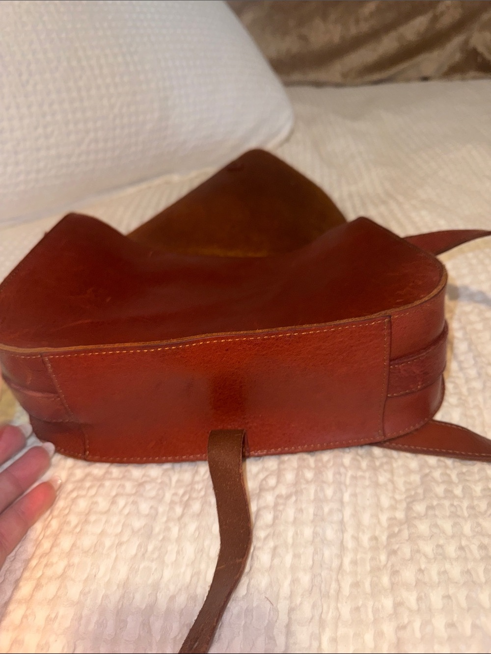 Lucky Brand Rustic Brown Leather Crossbody Satchel - Picture 12 of 13